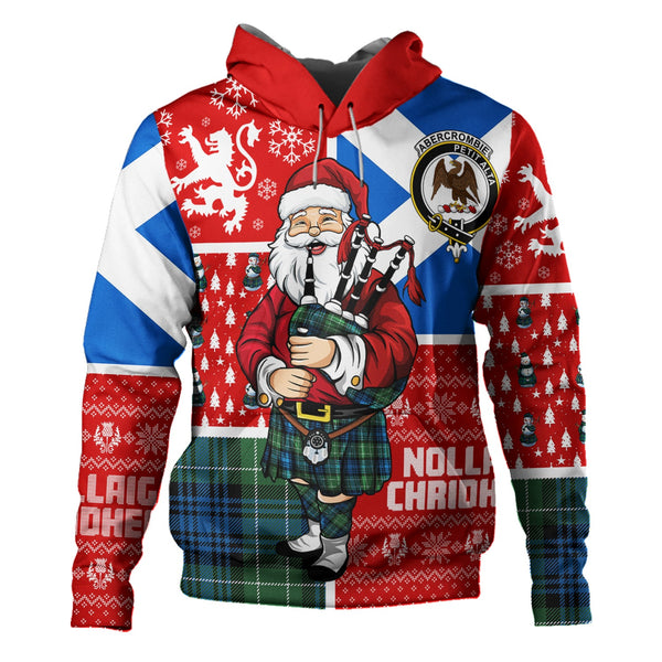 Abercrombie Ancient Clan Badge Tartan Hoodie Scotland Christmas Santa