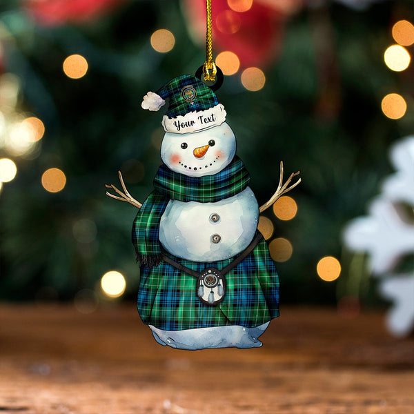 Abercrombie Ancient Clan Badge Tartan Wood Acrylic Ornament Snowman Warrior Personalized