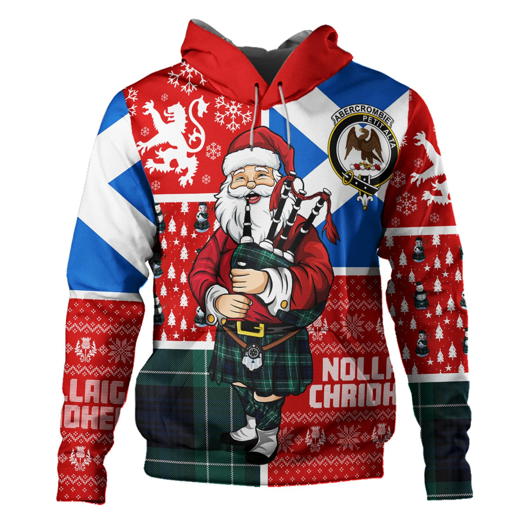 Abercrombie Modern Clan Badge Tartan Hoodie Scotland Christmas Santa