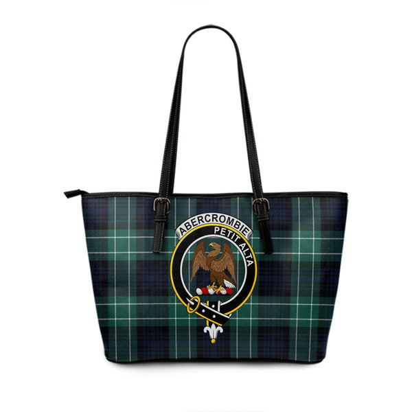 Abercrombie Modern Clan Badge Tartan Leather Tote Bag