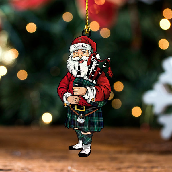 Abercrombie Modern Clan Badge Tartan Wood Acrylic Ornament Santa Personalized