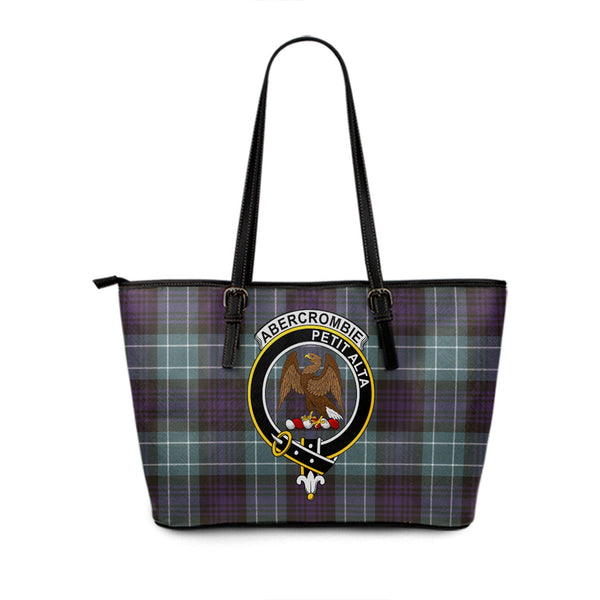 Abercrombie Weathered Clan Badge Tartan Leather Tote Bag