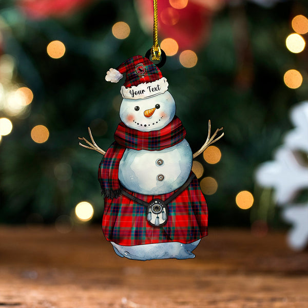 Abernethy Modern Clan Badge Tartan Wood Acrylic Ornament Snowman Warrior Personalized