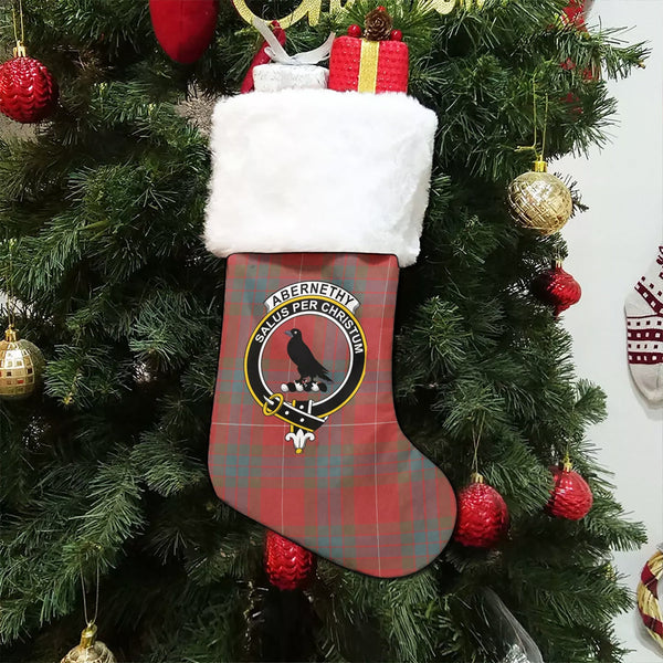 Abernethy Weathered Clan Badge Tartan Christmas Stocking