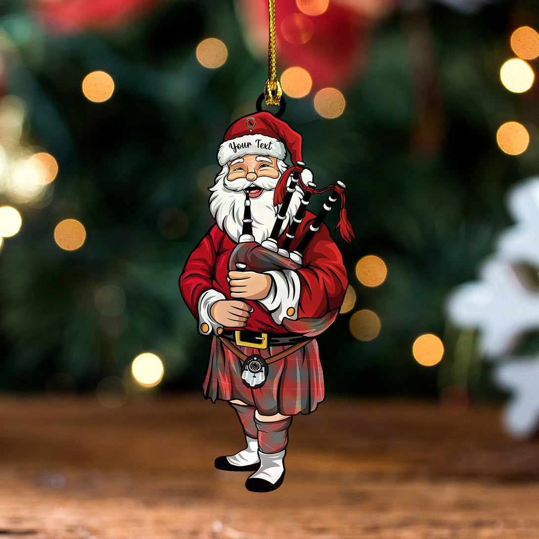 Abernethy Weathered Clan Badge Tartan Wood Acrylic Ornament Santa Personalized