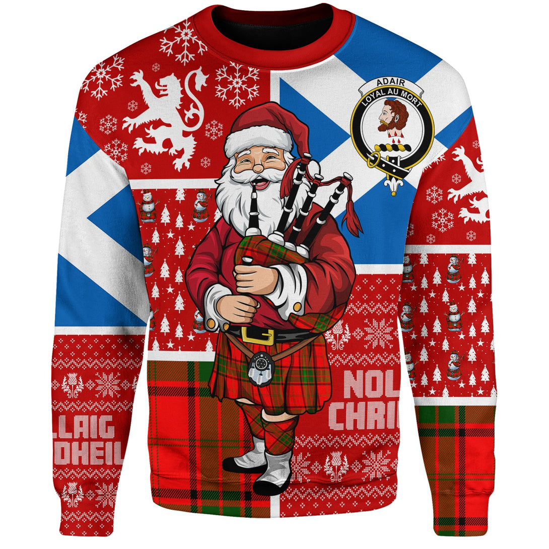 Adair Clan Badge Tartan Sweatshirt Scotland Christmas Santa