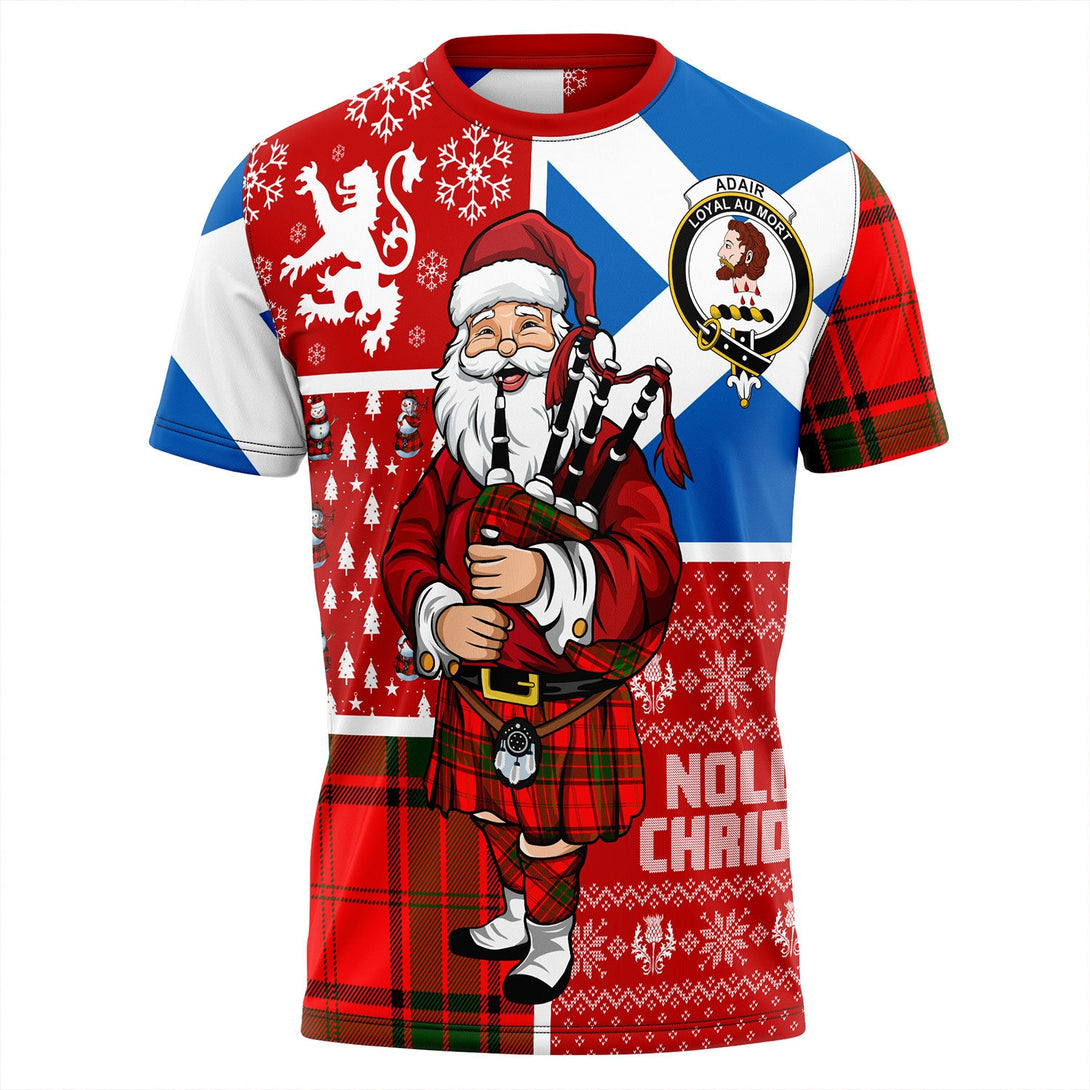 Adair Clan Badge Tartan T-Shirt Scotland Christmas Santa