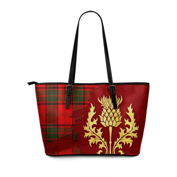 Adair Tartan Leather Tote Bag Thistle Oldest Style