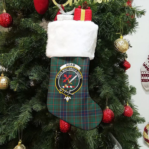 Adam Modern Clan Badge Tartan Christmas Stocking