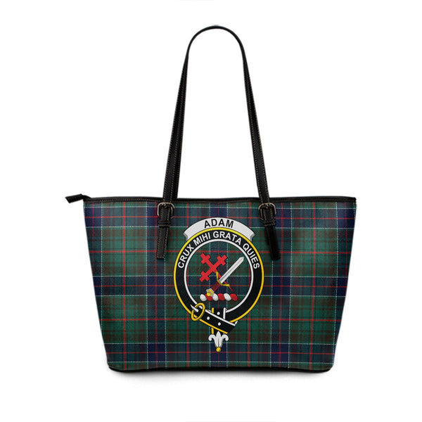 Adam Modern Clan Badge Tartan Leather Tote Bag