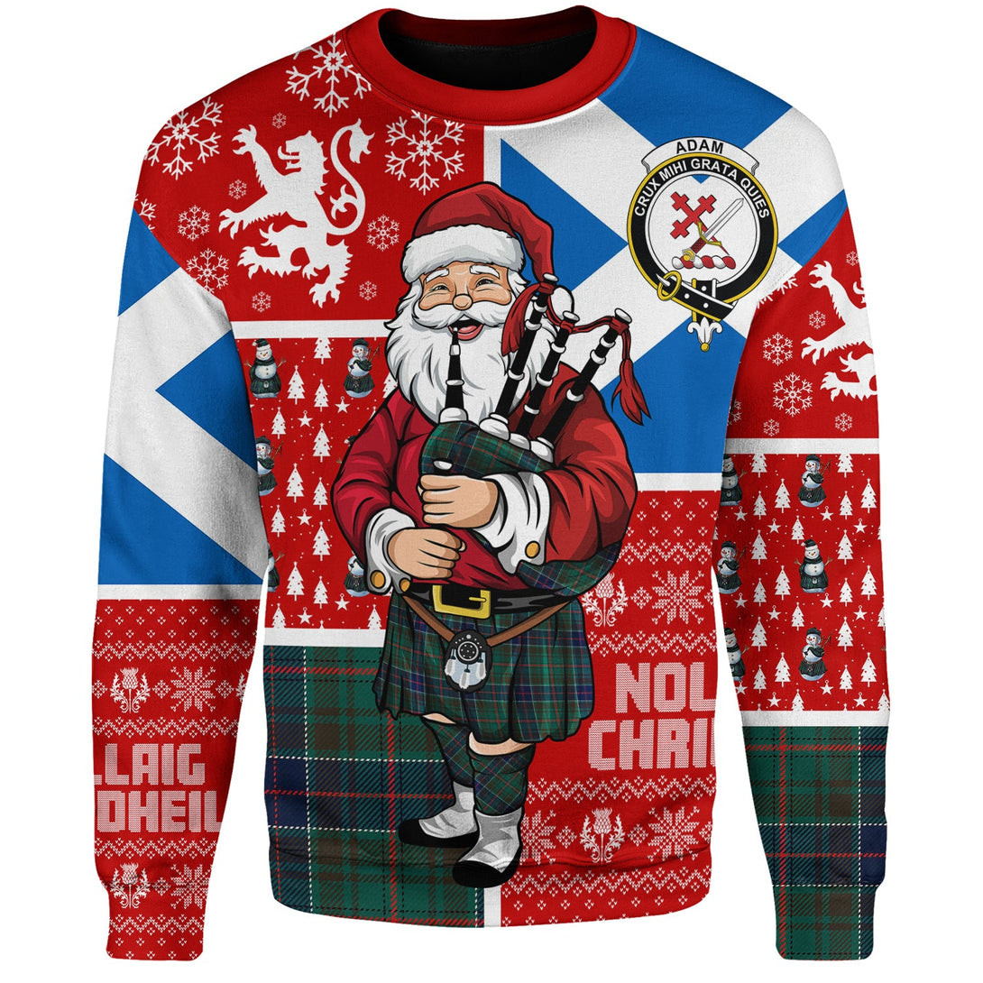 Adam Modern Clan Badge Tartan Sweatshirt Scotland Christmas Santa