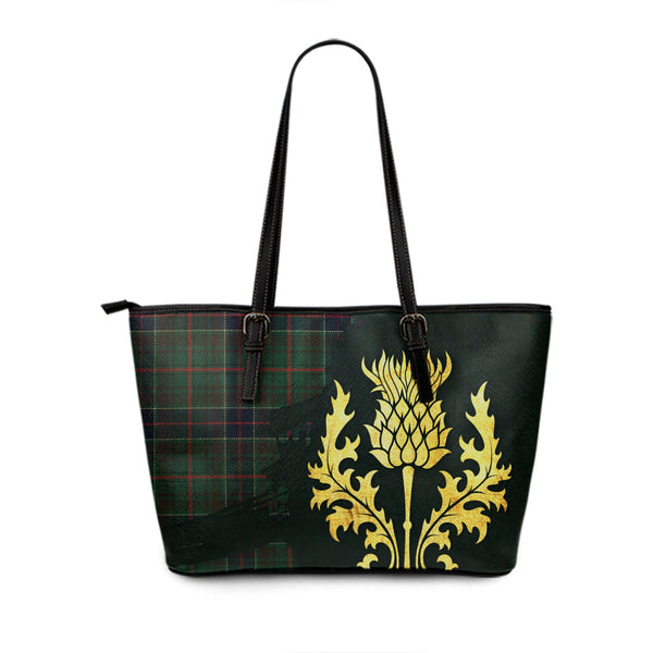 Adam Modern Tartan Leather Tote Bag Thistle Oldest Style