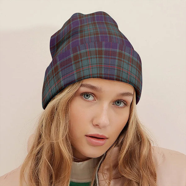 Adam Weathered Clan Badge Tartan Knitted Beanie