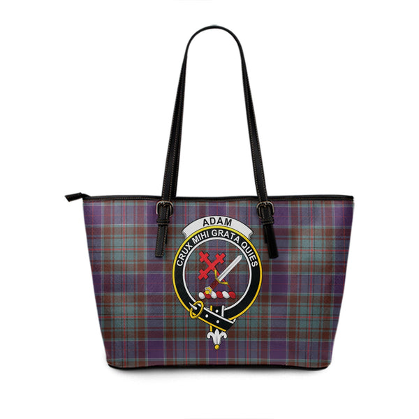 Adam Weathered Clan Badge Tartan Leather Tote Bag