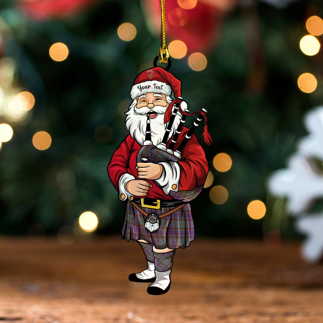 Adam Weathered Clan Badge Tartan Wood Acrylic Ornament Santa Personalized