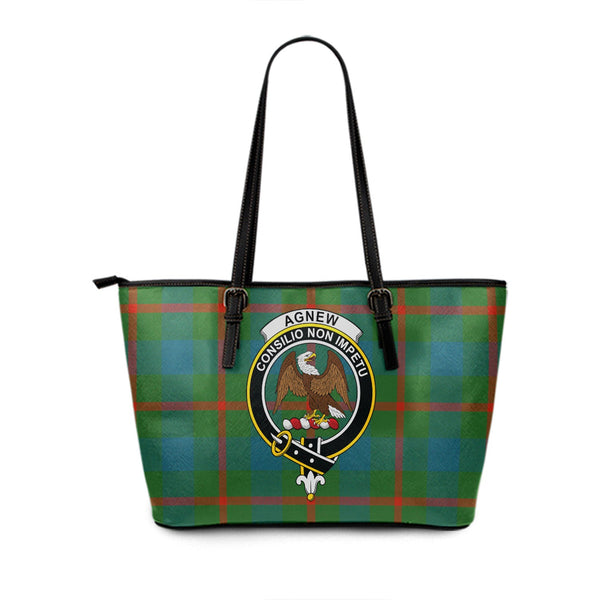 Agnew (MacAgnew) Ancient Clan Badge Tartan Leather Tote Bag