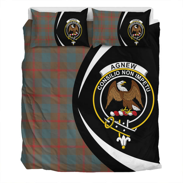 Agnew (MacAgnew) Weathered Clan Badge Tartan Bedding Set Circle Style