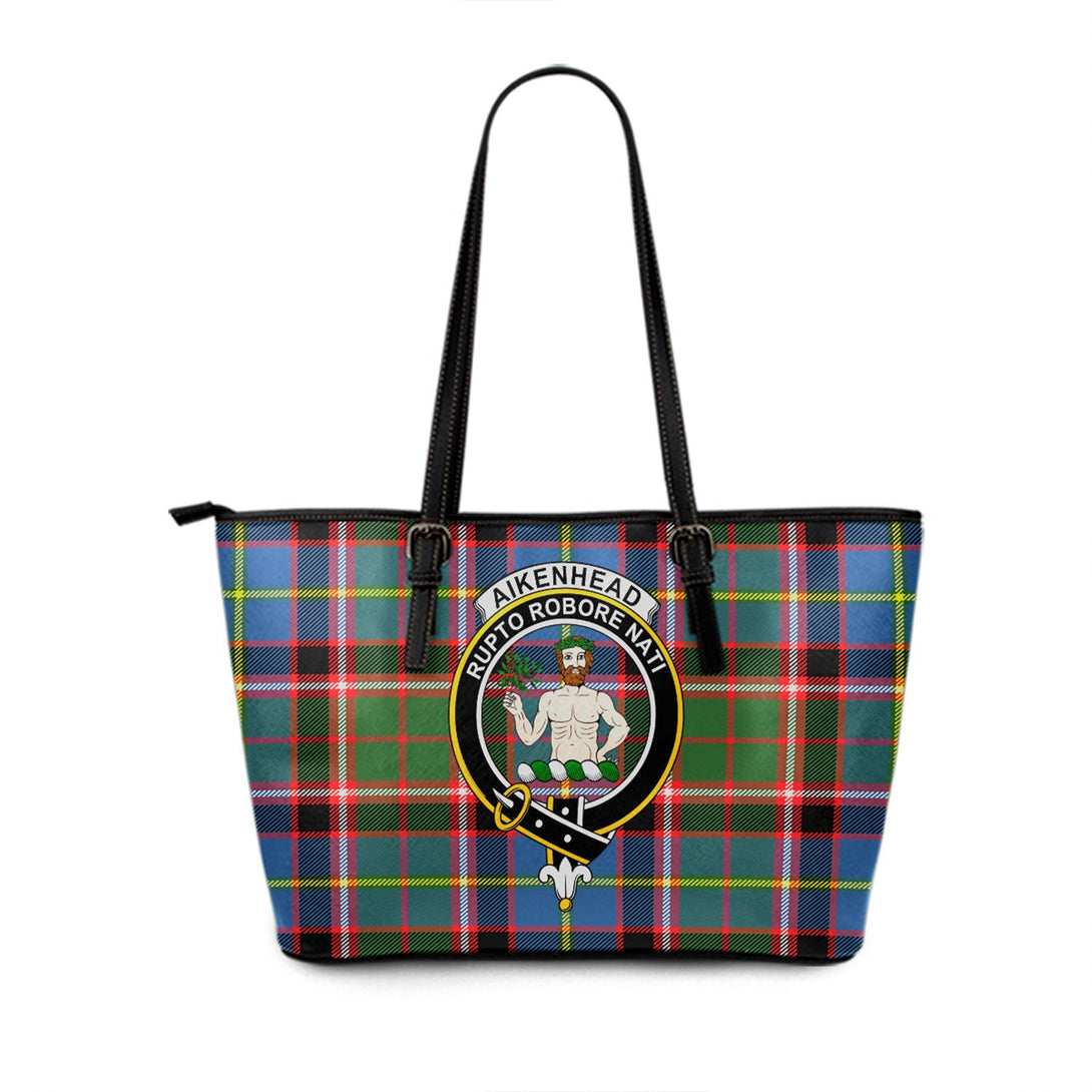 Aikenhead Clan Badge Tartan Leather Tote Bag