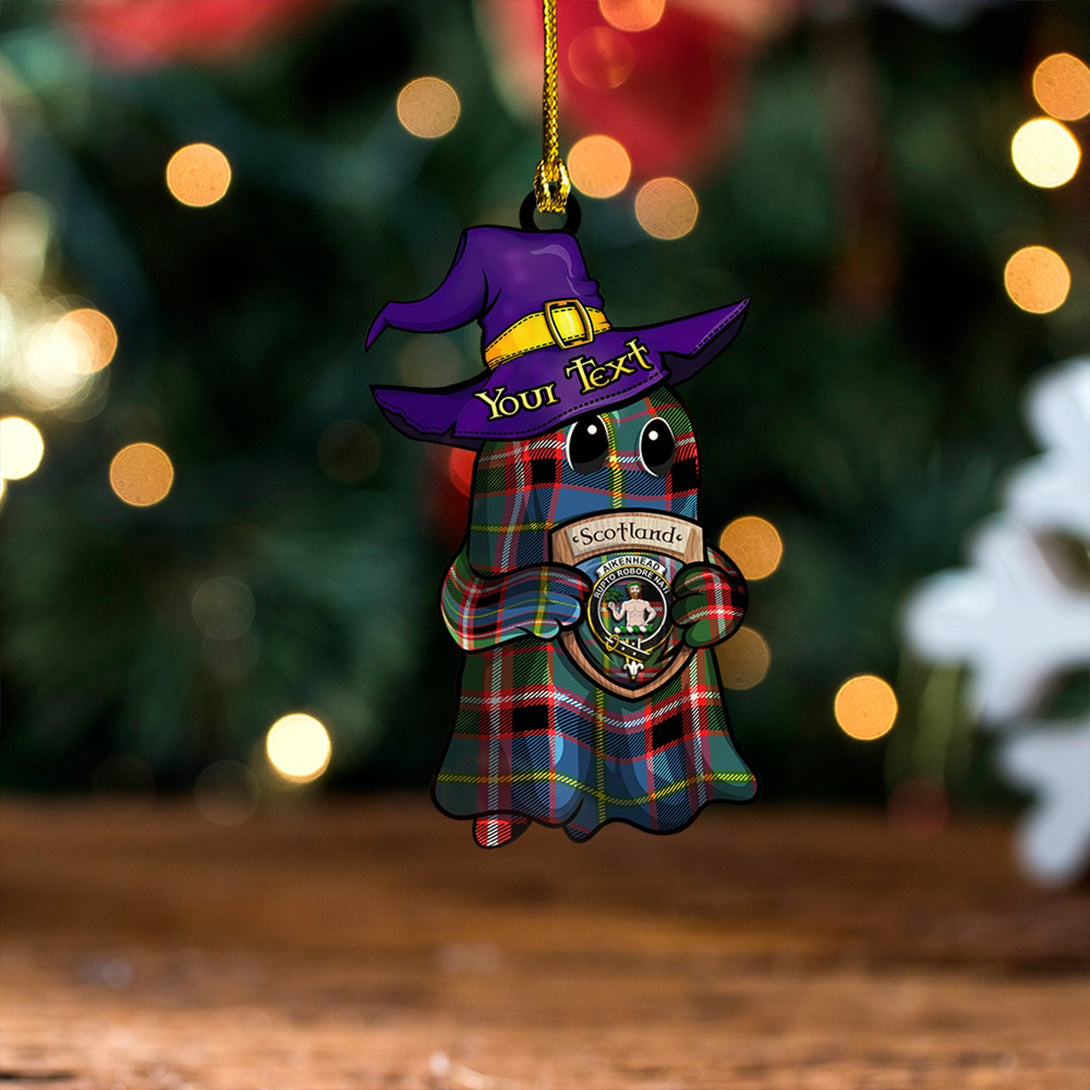 Aikenhead Clan Badge Tartan Wood Acrylic Ornament Halloween Ghost