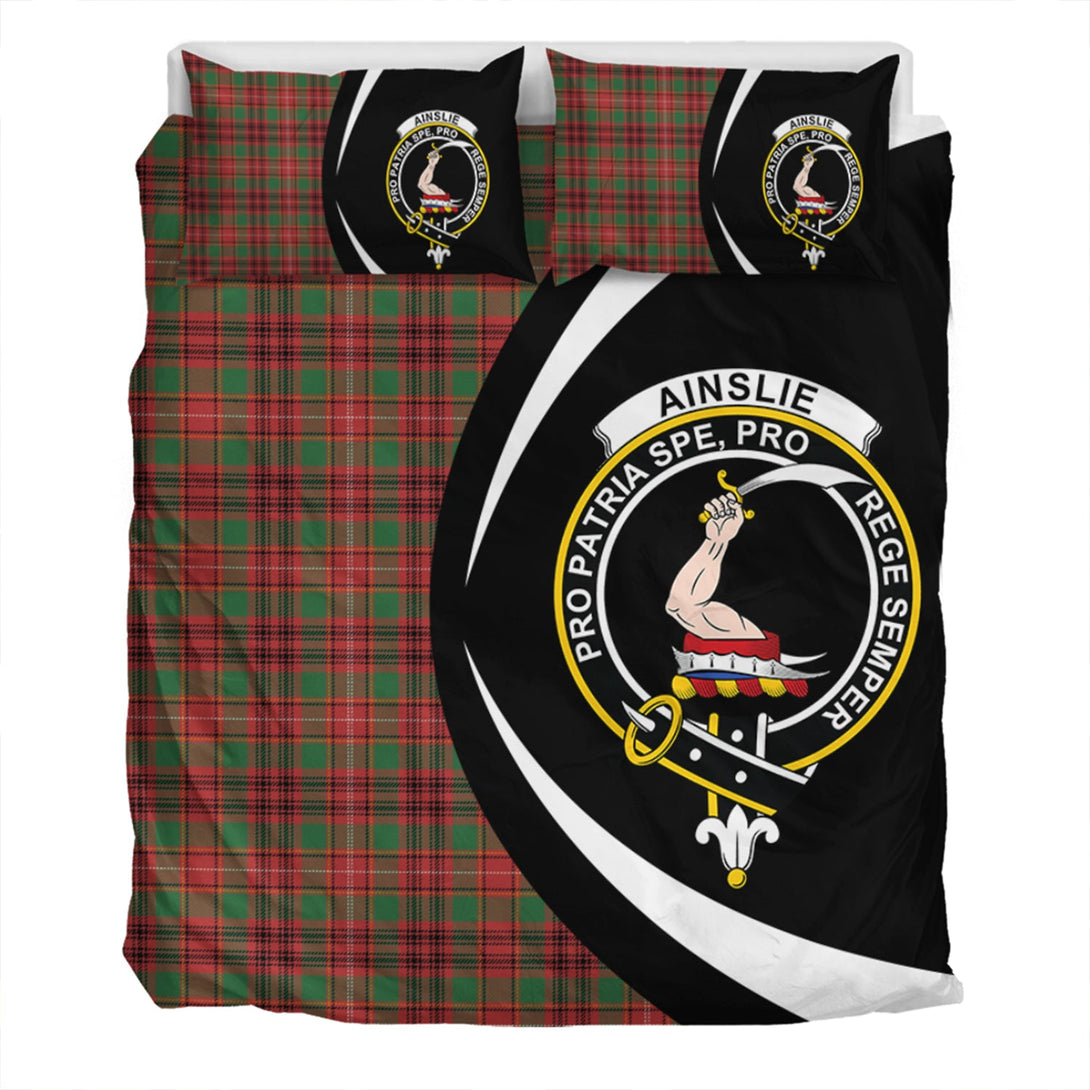 Ainslie Ancient Clan Badge Tartan Bedding Set Circle Style