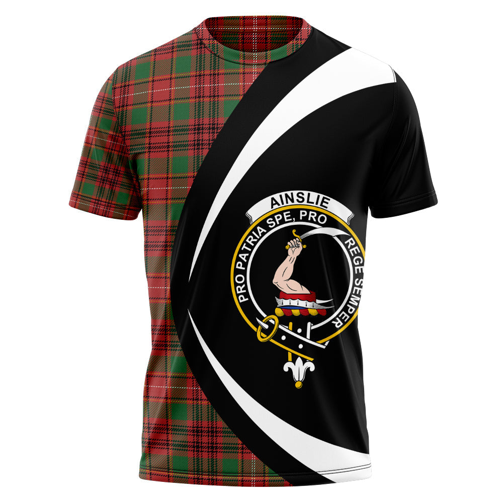 Ainslie Ancient Clan Badge Tartan T-Shirt Circle Style Personalized