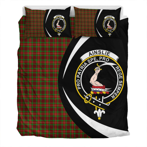 Ainslie Clan Badge Tartan Bedding Set Circle Style