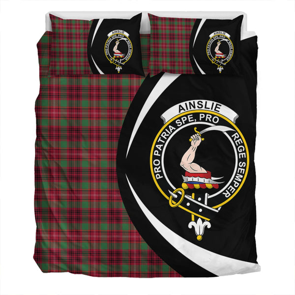 Ainslie Modern Clan Badge Tartan Bedding Set Circle Style