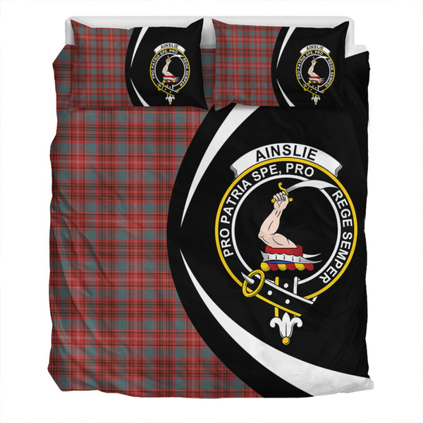 Ainslie Weathered Clan Badge Tartan Bedding Set Circle Style