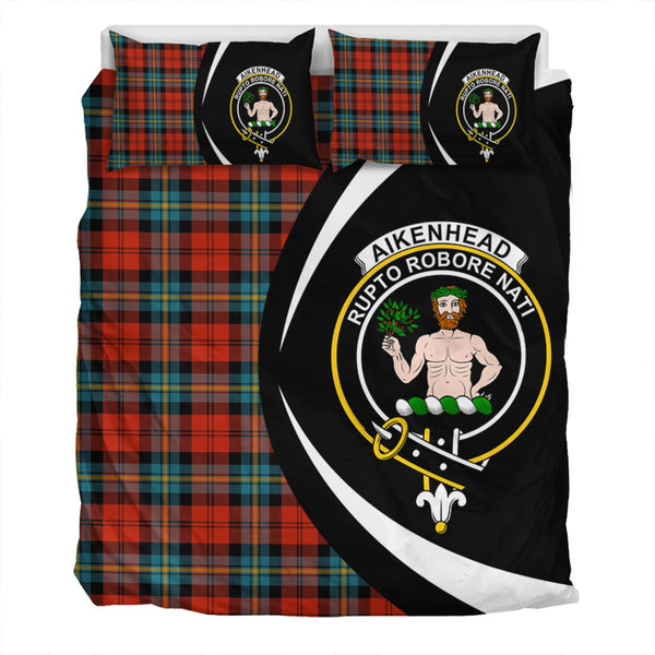 Aitken Ancient Clan Badge Tartan Bedding Set Circle Style