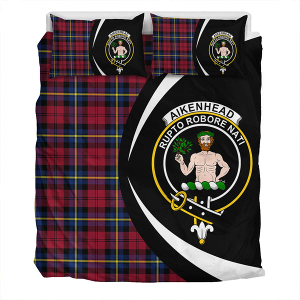 Aitken Modern Clan Badge Tartan Bedding Set Circle Style