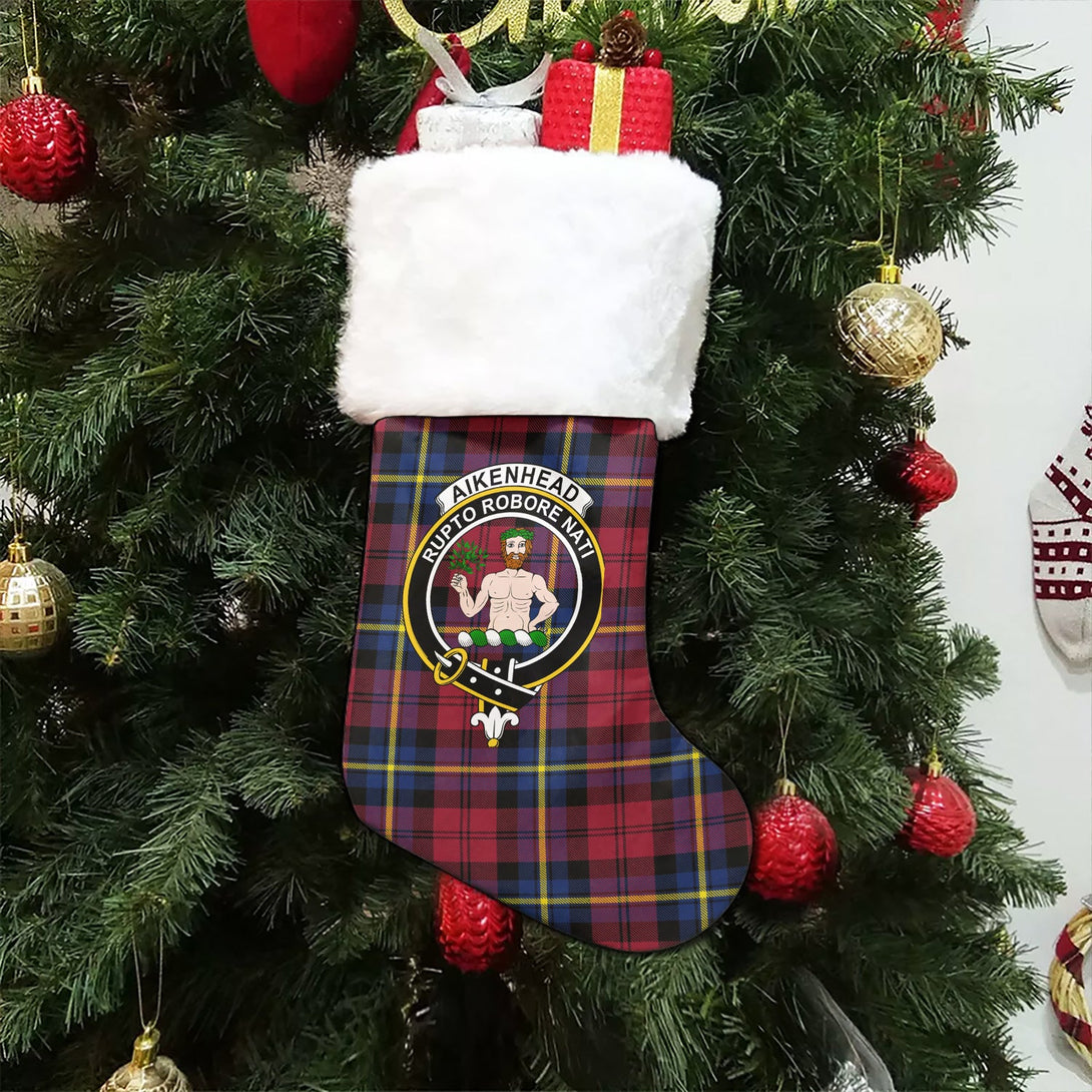 Aitken Modern Clan Badge Tartan Christmas Stocking