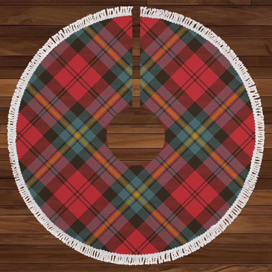 Aitken Weathered Clan Badge Tartan Christmas Tree Skirt