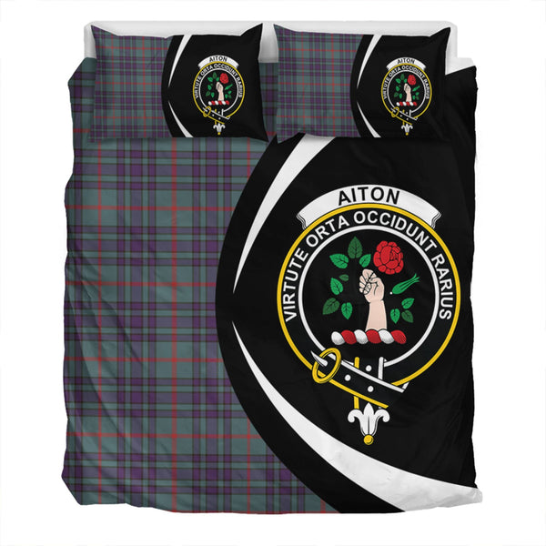 Aiton Weathered Clan Badge Tartan Bedding Set Circle Style