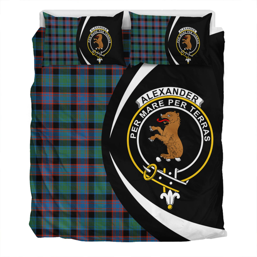 Alexander Hunting Ancient Clan Badge Tartan Bedding Set Circle Style