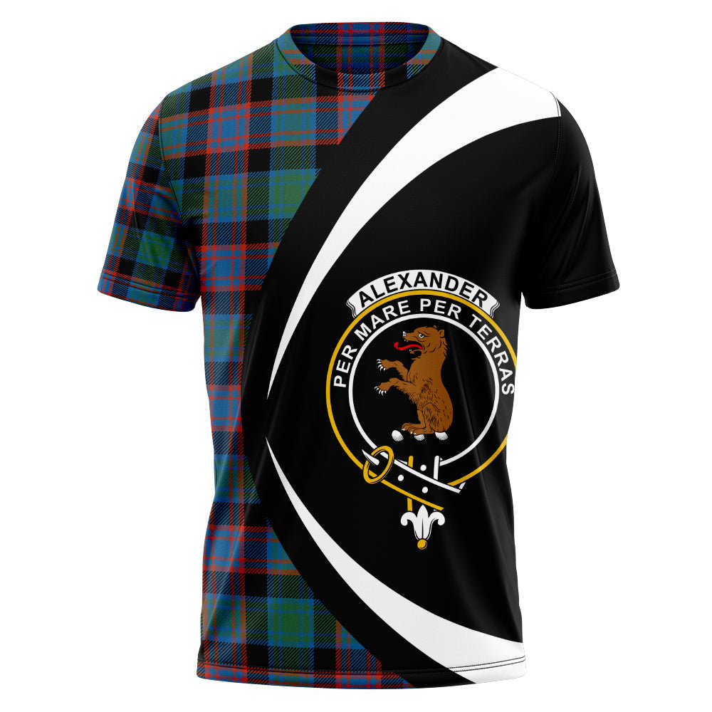 Alexander Hunting Ancient Clan Badge Tartan T-Shirt Circle Style Personalized