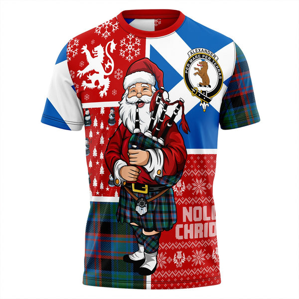 Alexander Hunting Ancient Clan Badge Tartan T-Shirt Scotland Christmas Santa