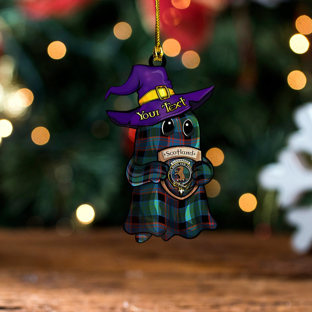 Alexander Hunting Ancient Clan Badge Tartan Wood Acrylic Ornament Halloween Ghost