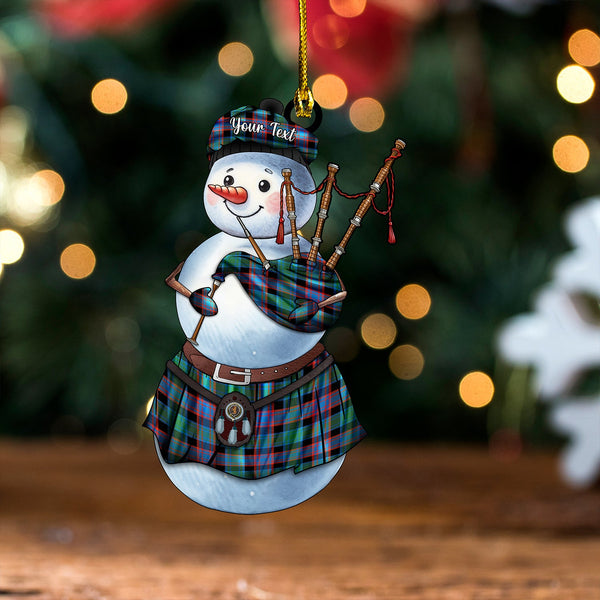 Alexander Hunting Ancient Clan Badge Tartan Wood Acrylic Ornament Snowman Bagpipe Personalized