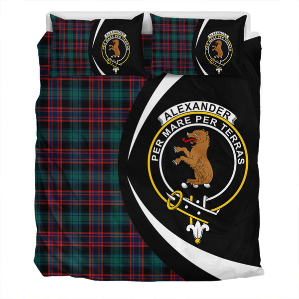 Alexander Hunting Modern Clan Badge Tartan Bedding Set Circle Style