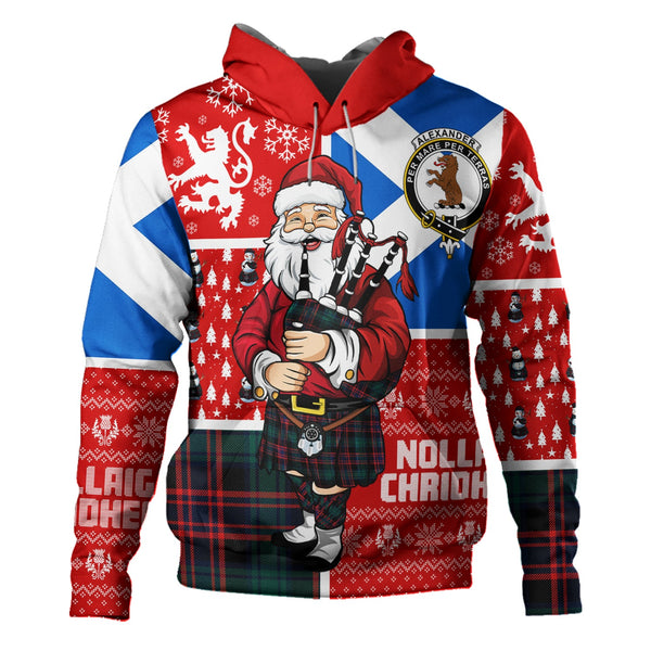 Alexander Hunting Modern Clan Badge Tartan Hoodie Scotland Christmas Santa