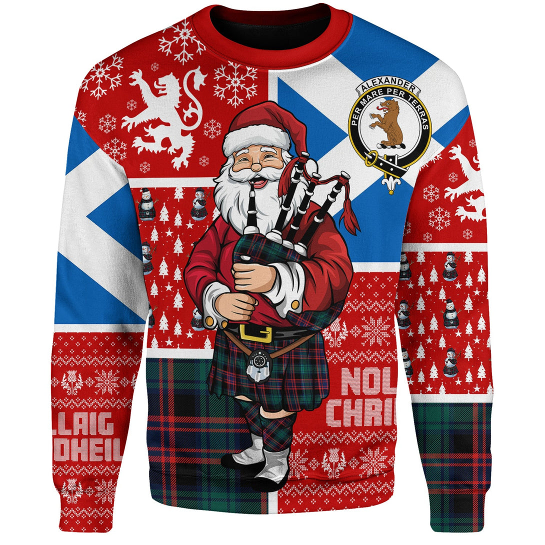 Alexander Hunting Modern Clan Badge Tartan Sweatshirt Scotland Christmas Santa