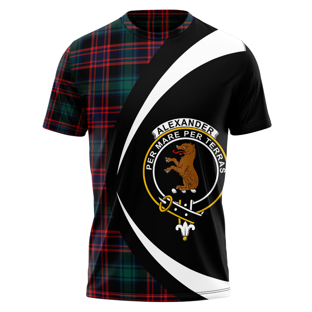 Alexander Hunting Modern Clan Badge Tartan T-Shirt Circle Style Personalized