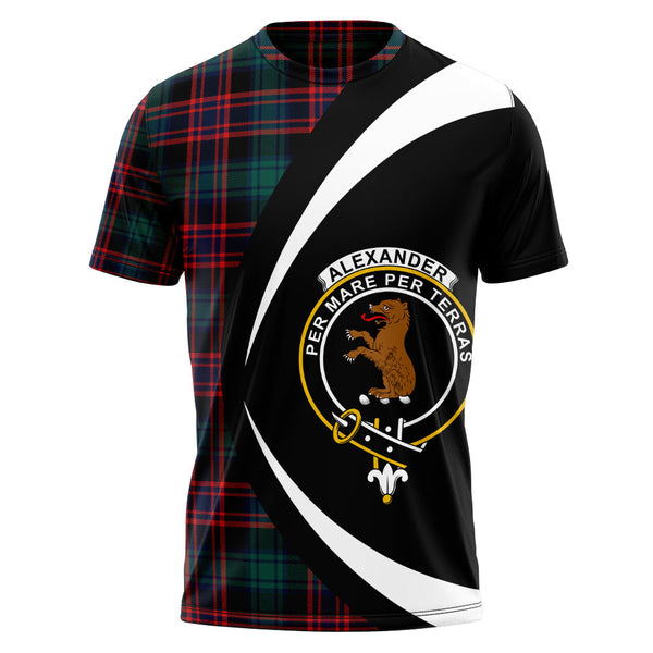 Alexander Hunting Modern Clan Badge Tartan T-Shirt Circle Style Personalized