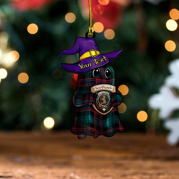 Alexander Hunting Modern Clan Badge Tartan Wood Acrylic Ornament Halloween Ghost