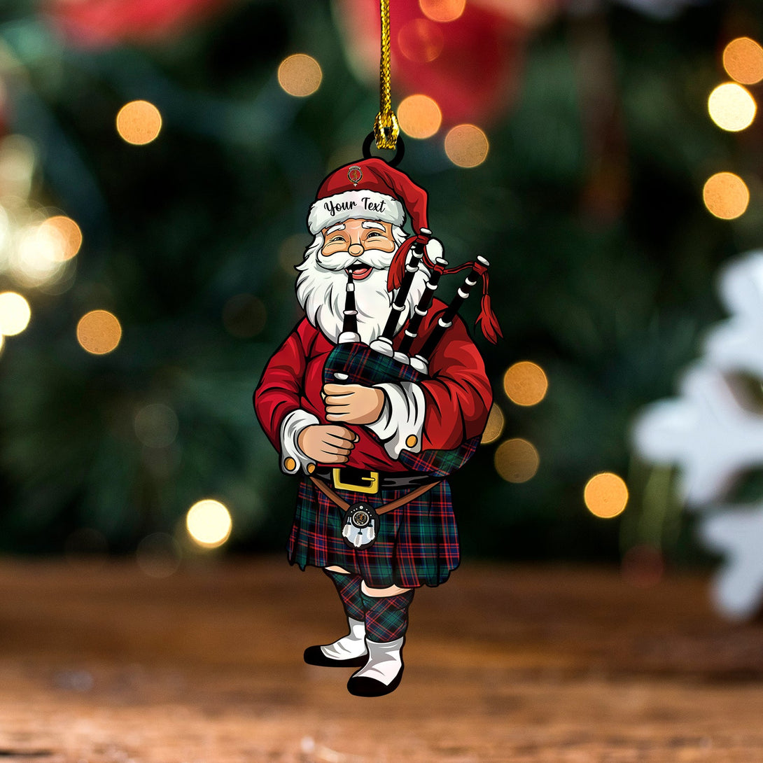 Alexander Hunting Modern Clan Badge Tartan Wood Acrylic Ornament Santa Personalized