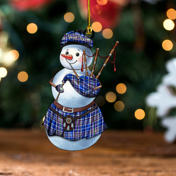 Alexander of Menstry Ancient Clan Badge Tartan Wood Acrylic Ornament Snowman Bagpipe Personalized