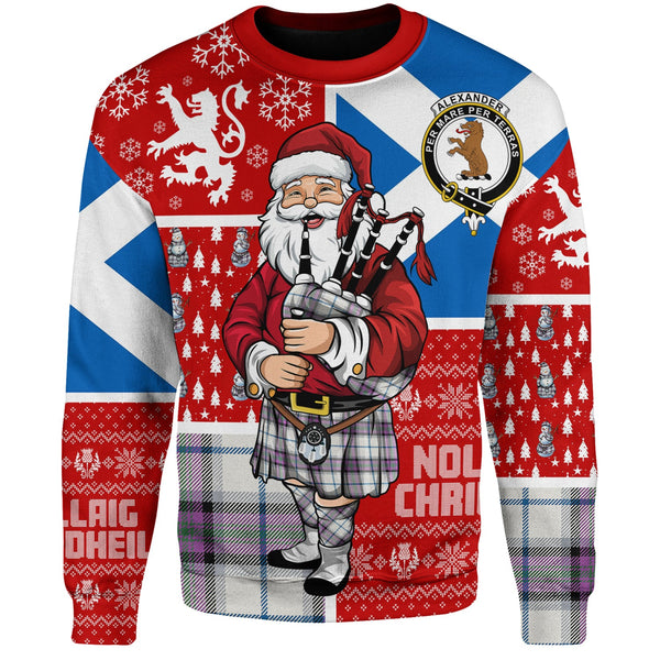 Alexander of Menstry Dress Ancient Clan Badge Tartan Sweatshirt Scotland Christmas Santa