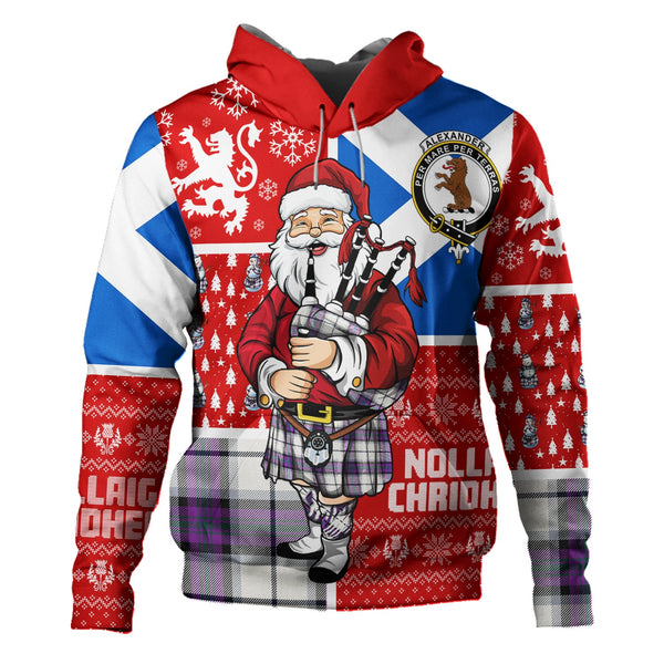 Alexander of Menstry Dress Modern Clan Badge Tartan Hoodie Scotland Christmas Santa