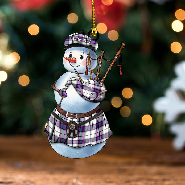 Alexander of Menstry Dress Modern Clan Badge Tartan Wood Acrylic Ornament Snowman Bagpipe Personalized