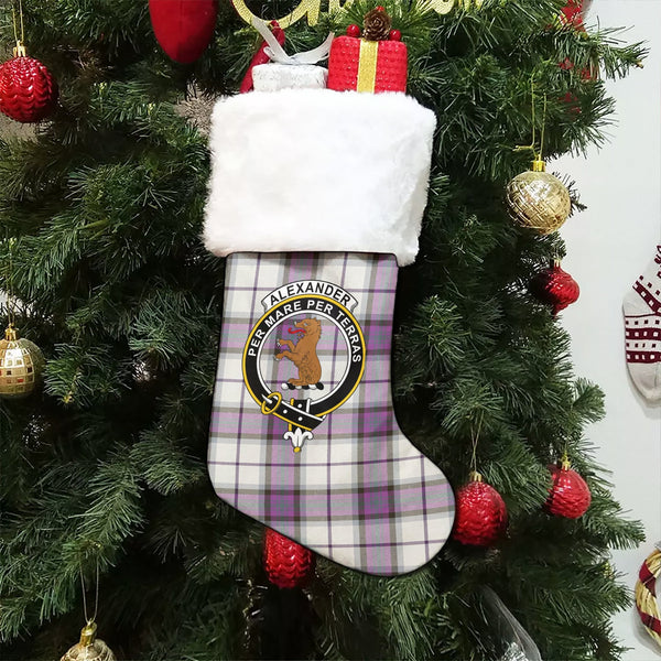 Alexander of Menstry Dress Weathered Clan Badge Tartan Christmas Stocking